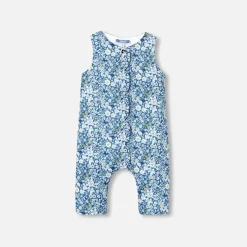 Jacadi Bloomers, Overalls And Sets|Baby girl jumpsuit in Liberty fabric Blue/Multicolour