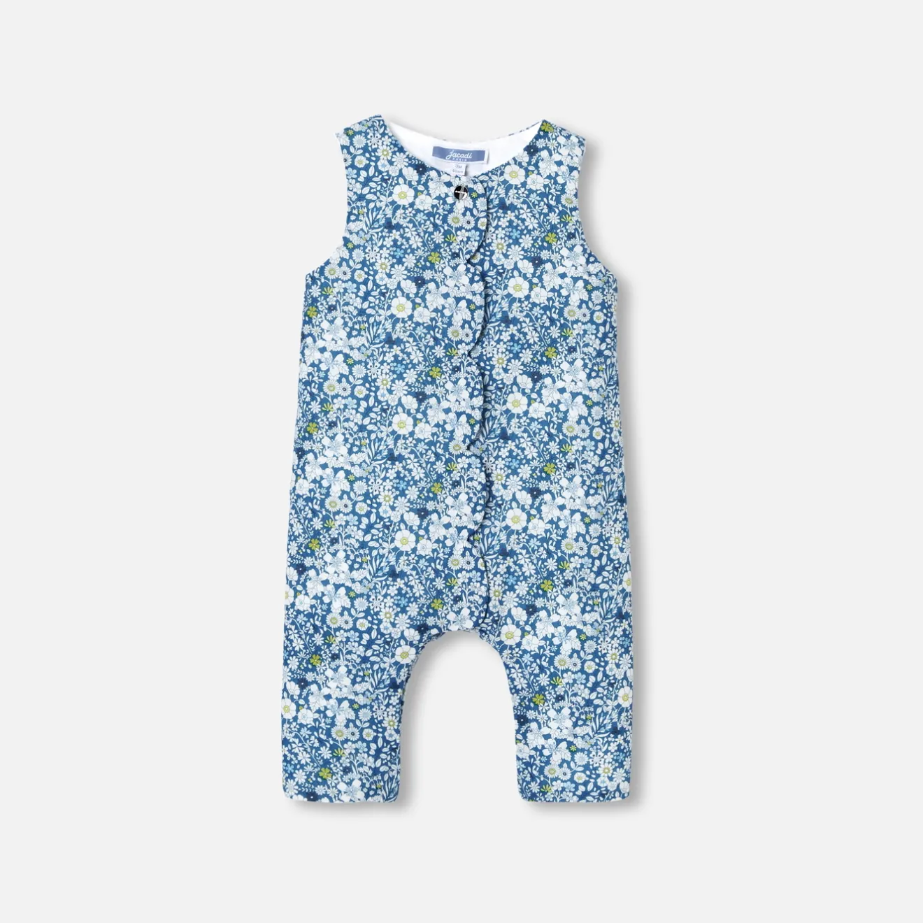 Jacadi Bloomers, Overalls And Sets|Baby girl jumpsuit in Liberty fabric Blue/Multicolour