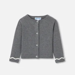 Jacadi Cardigans, Sweaters And Sweatshirts|Baby girl knitted cardigan Jacadi Dark grey