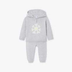 Jacadi Bloomers And Overalls|Baby girl knitted comfort set Grey/Multicolour