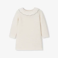 Jacadi Dresses|Baby girl knitted dress Jacadi soft white