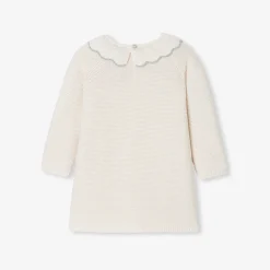 Jacadi Dresses|Baby girl knitted dress Jacadi soft white