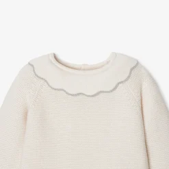 Jacadi Dresses|Baby girl knitted dress Jacadi soft white