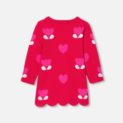 Jacadi Dresses|Baby girl knitted dress Jacadi Red