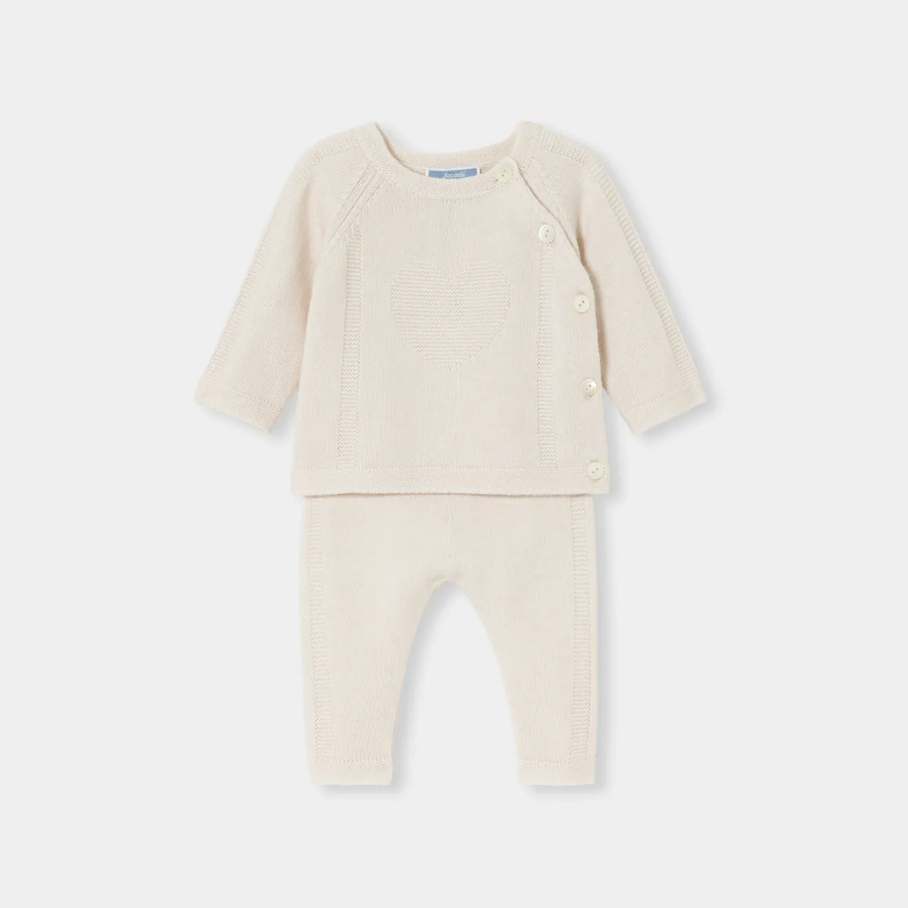 Jacadi Bloomers, Overalls And Sets|Baby girl knitwear set Jacadi soft white