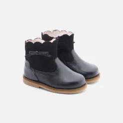 Jacadi Ankle & Lined Boots|Baby girl leather boots Jacadi Navy
