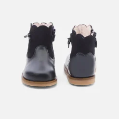 Jacadi Ankle & Lined Boots|Baby girl leather boots Jacadi Navy