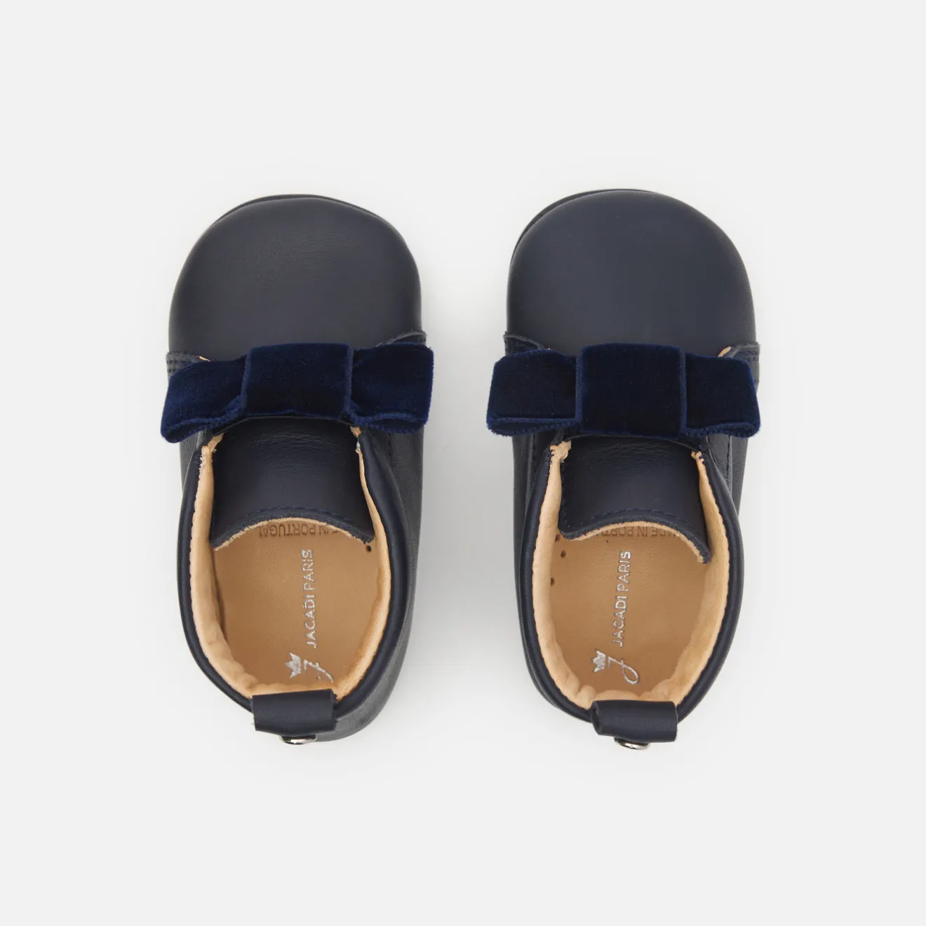 Jacadi Slippers|Soft Leather Slippers|Baby girl leather slippers Jacadi Navy