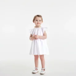 Jacadi Dresses|Baby girl linen ceremony dress Jacadi White