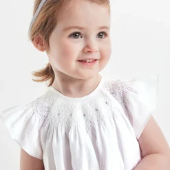 Jacadi Dresses|Baby girl linen ceremony dress Jacadi White