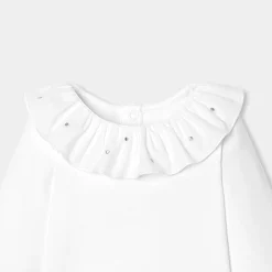 Jacadi Bodysuits|Baby girl long-sleeved bodysuit Jacadi White