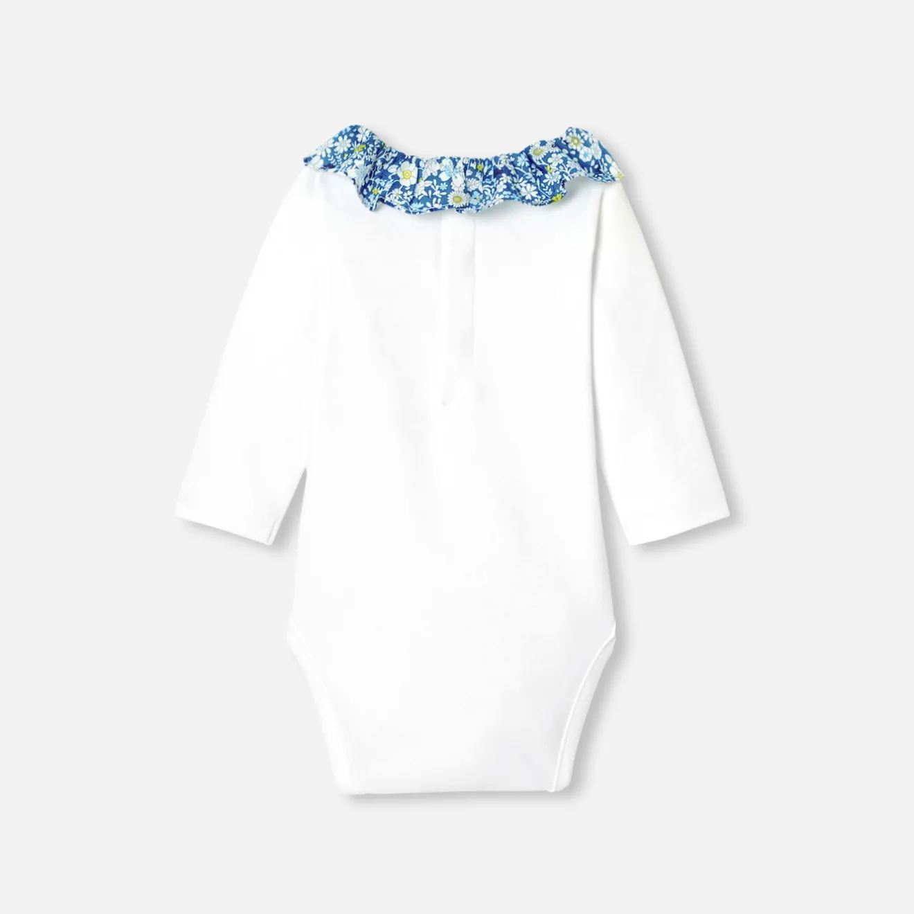 Jacadi Bodysuits|Baby girl long-sleeved bodysuit White/Blue