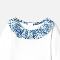 Jacadi Bodysuits|Baby girl long-sleeved bodysuit White/Blue