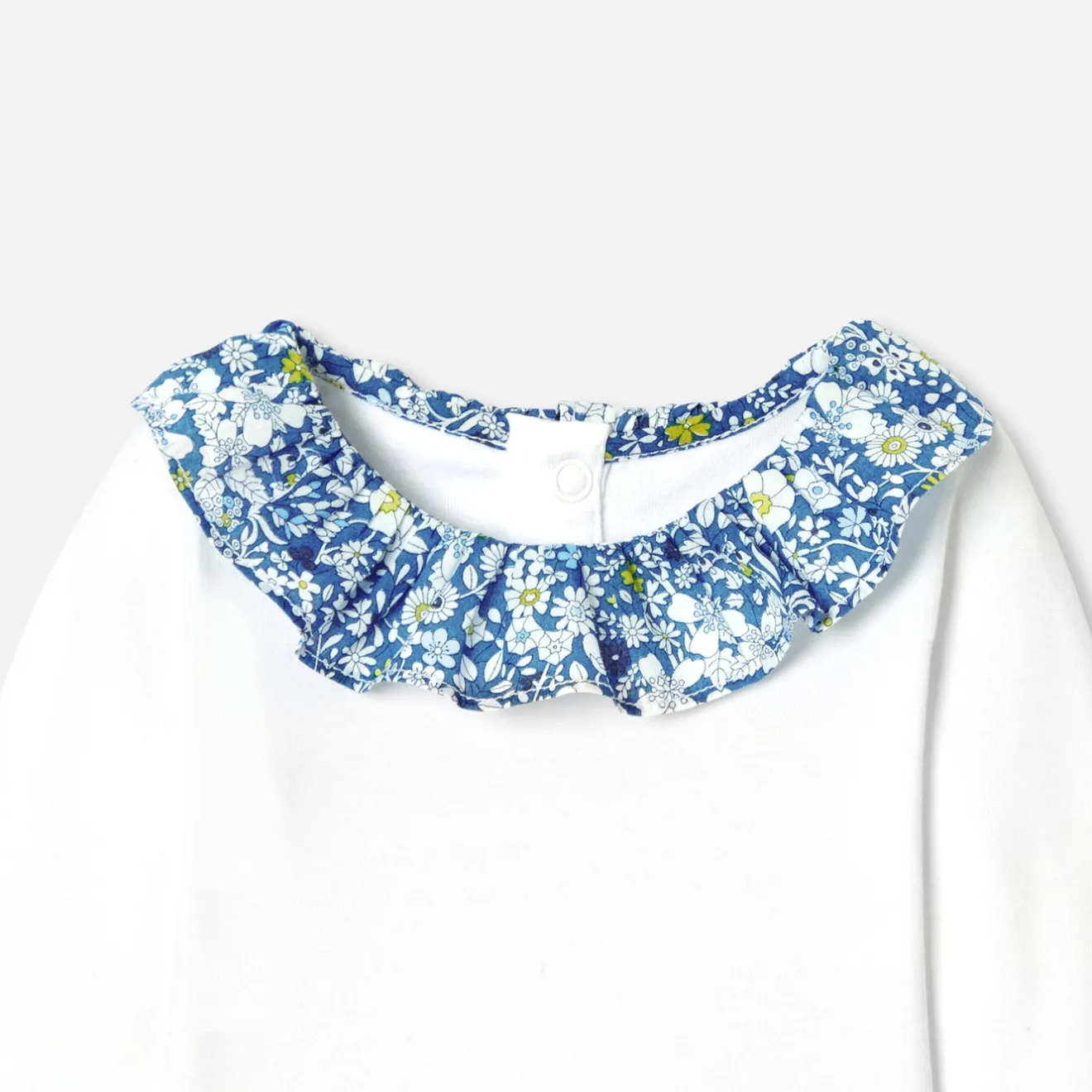Jacadi Bodysuits|Baby girl long-sleeved bodysuit White/Blue