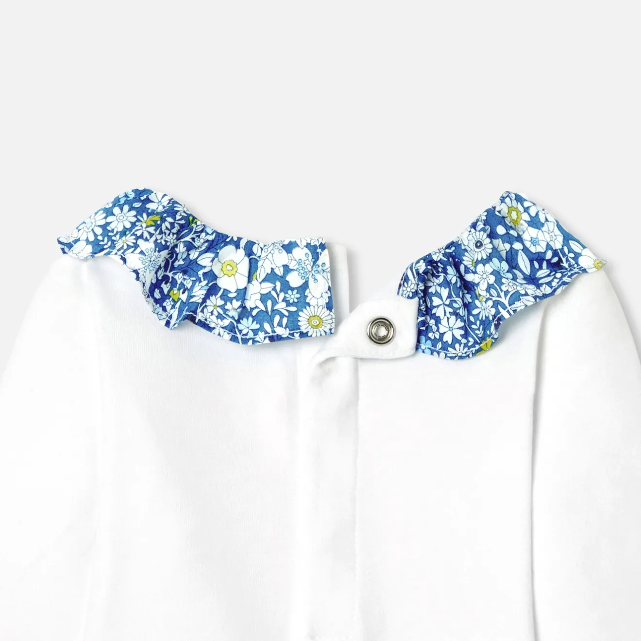 Jacadi Bodysuits|Baby girl long-sleeved bodysuit White/Blue
