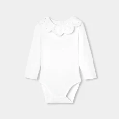 Jacadi Bodysuits|Baby girl long-sleeved bodysuit Jacadi White