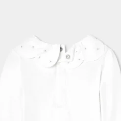 Jacadi Bodysuits|Baby girl long-sleeved bodysuit Jacadi White