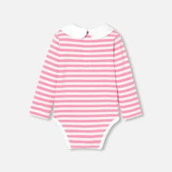 Jacadi Bodysuits|Baby girl long-sleeved bodysuit White/Pink
