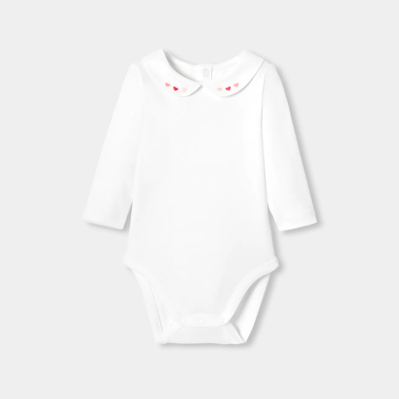 Jacadi Bodysuits|Baby girl long-sleeved bodysuit Jacadi White