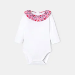 Jacadi Bodysuits|Baby girl long-sleeved bodysuit Jacadi White