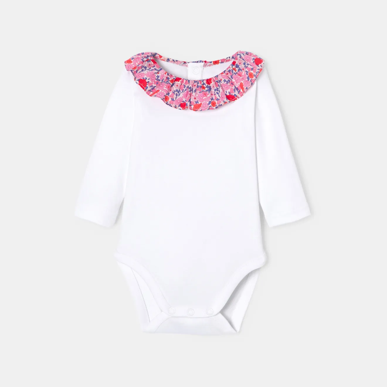 Jacadi Bodysuits|Baby girl long-sleeved bodysuit Jacadi White