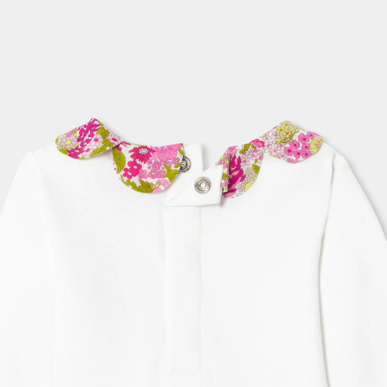 Jacadi Bodysuits|Baby girl long sleeves bodysuit White/Multicolour