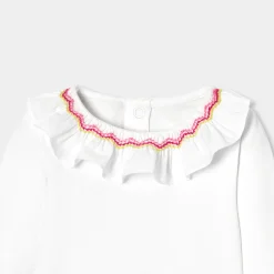 Jacadi Bodysuits|Baby girl long sleeves bodysuit Jacadi White