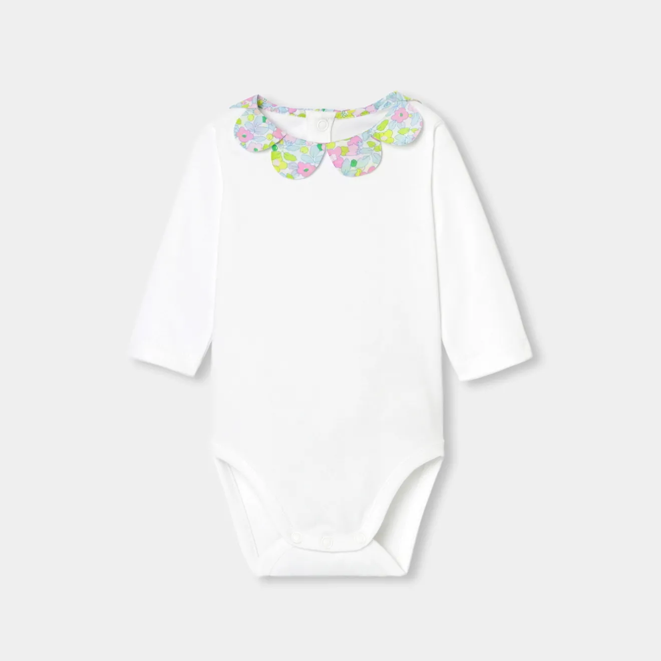 Jacadi Bodysuits|Baby girl long sleeves bodysuit Jacadi White