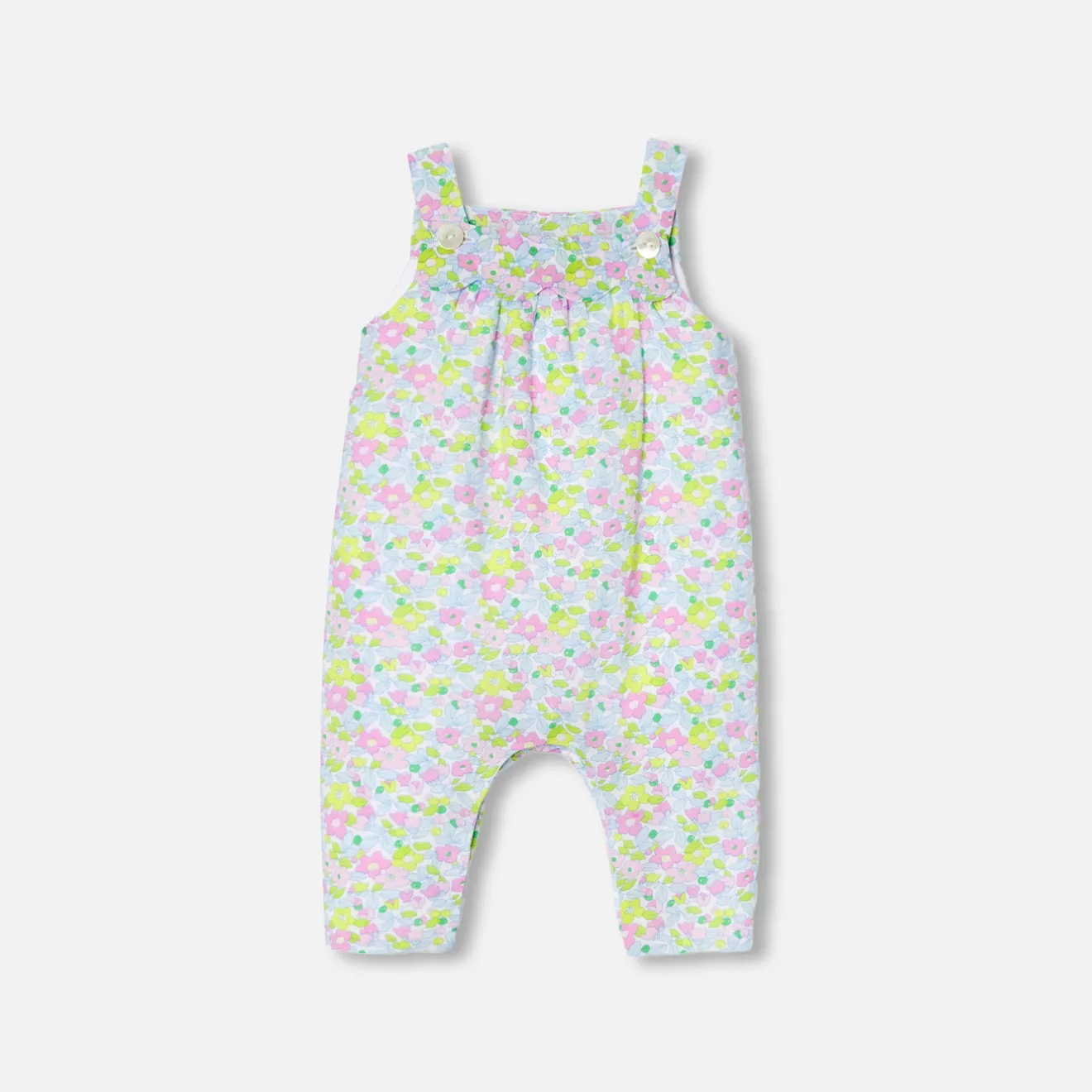Jacadi Bloomers, Overalls And Sets|Baby girl overalls in Liberty fabric White/Multicolour
