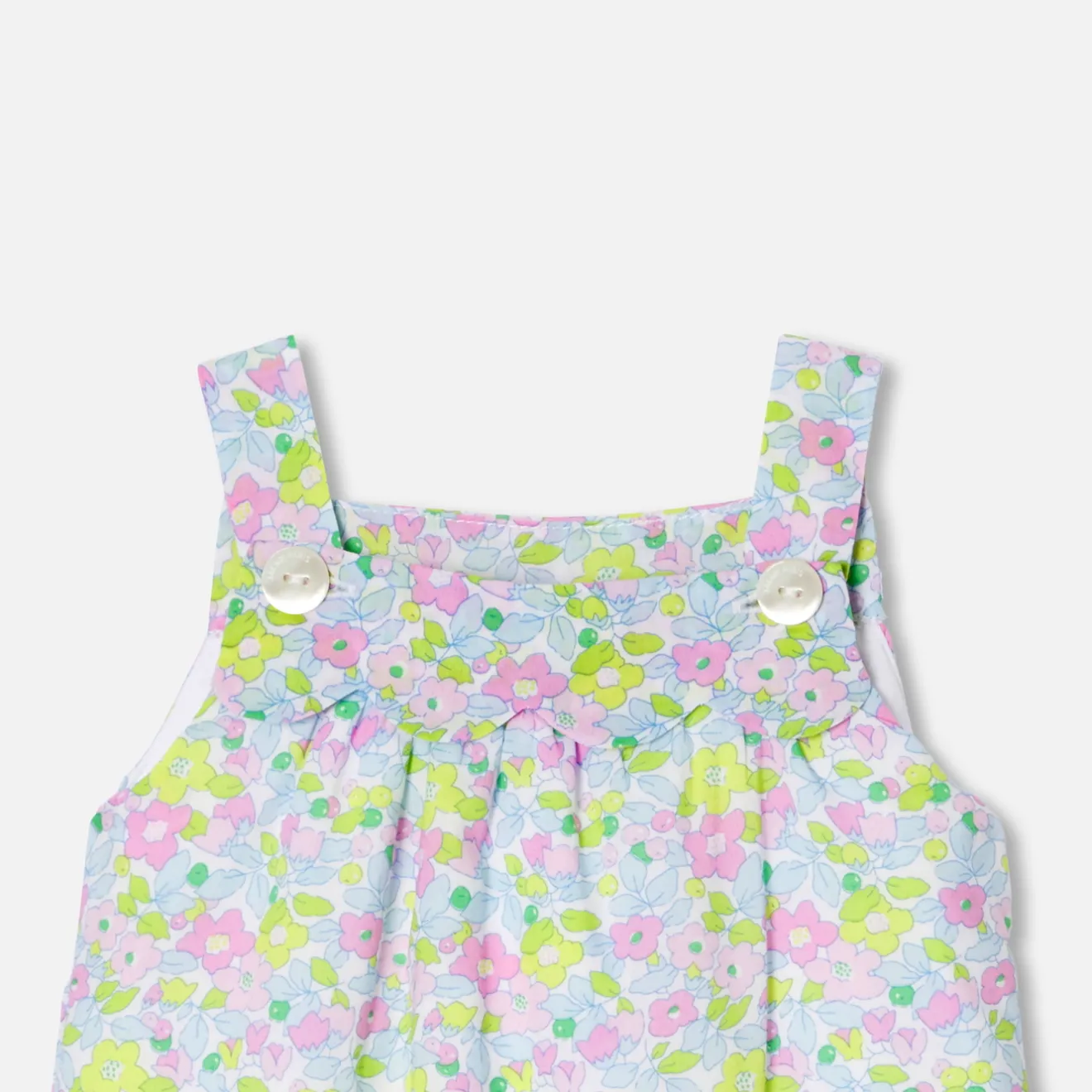 Jacadi Bloomers, Overalls And Sets|Baby girl overalls in Liberty fabric White/Multicolour