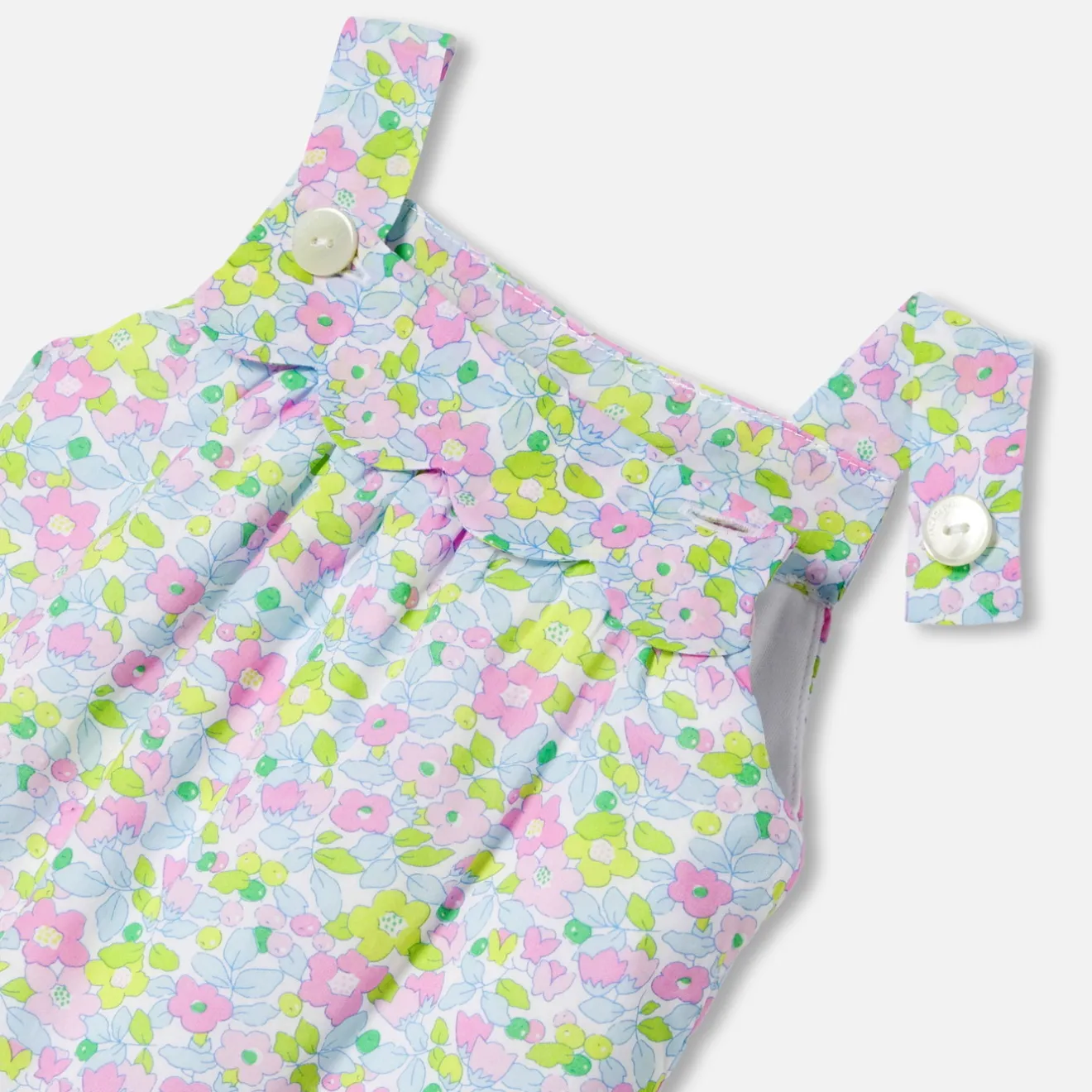 Jacadi Bloomers, Overalls And Sets|Baby girl overalls in Liberty fabric White/Multicolour