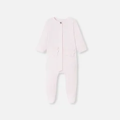 Jacadi Pajamas|Baby girl pajamas in interlock Jacadi pale Pink
