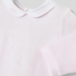 Jacadi Pajamas|Baby girl pajamas in velvet bouclette Jacadi pale Pink