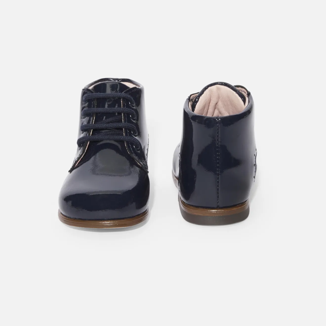 Jacadi Ankle & Lined Boots|Baby girl patent leather booties Jacadi Navy
