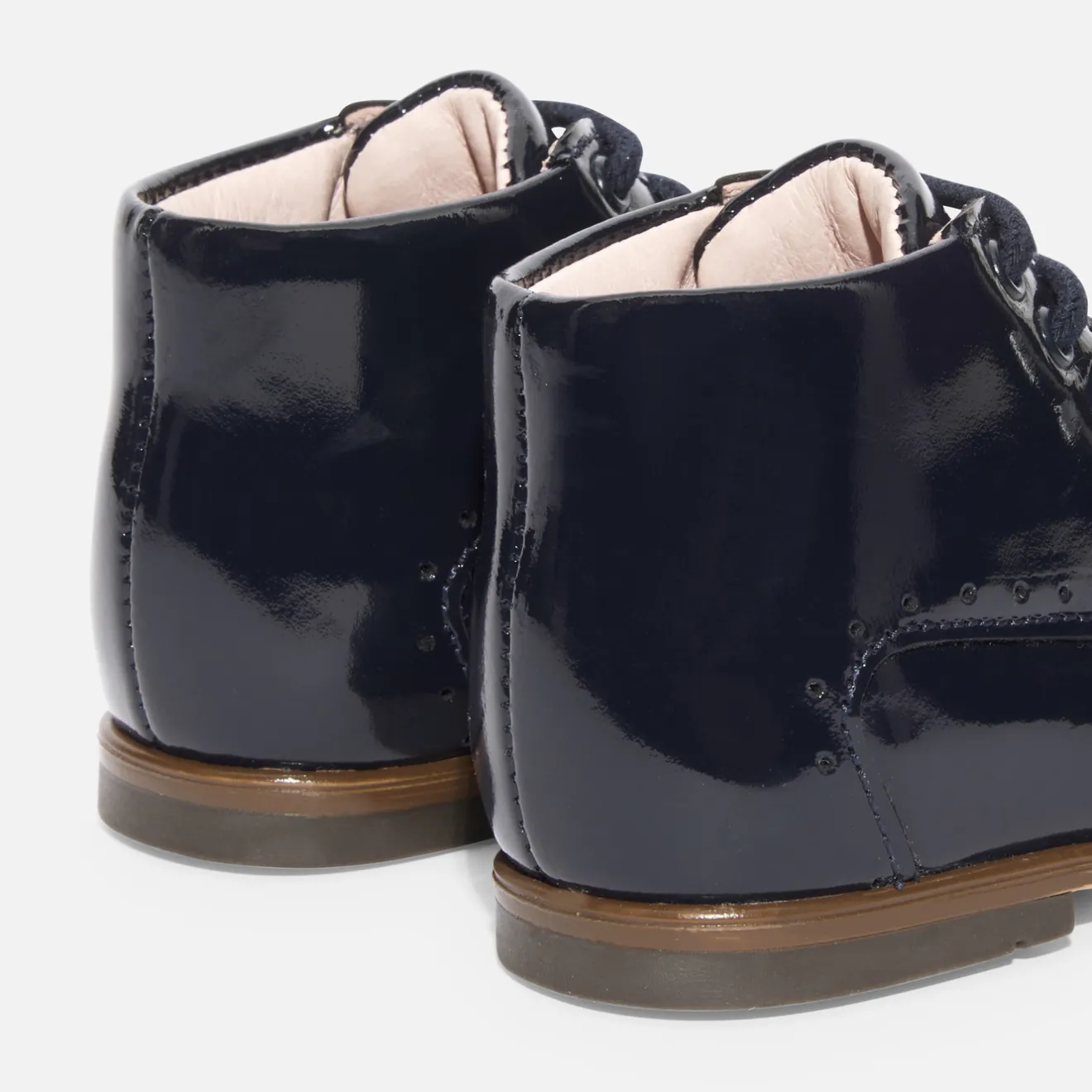 Jacadi Ankle & Lined Boots|Baby girl patent leather booties Jacadi Navy