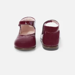 Jacadi Mary Janes, T-Straps And Ballet Flats|Baby girl patent leather Mary Janes Burgundy