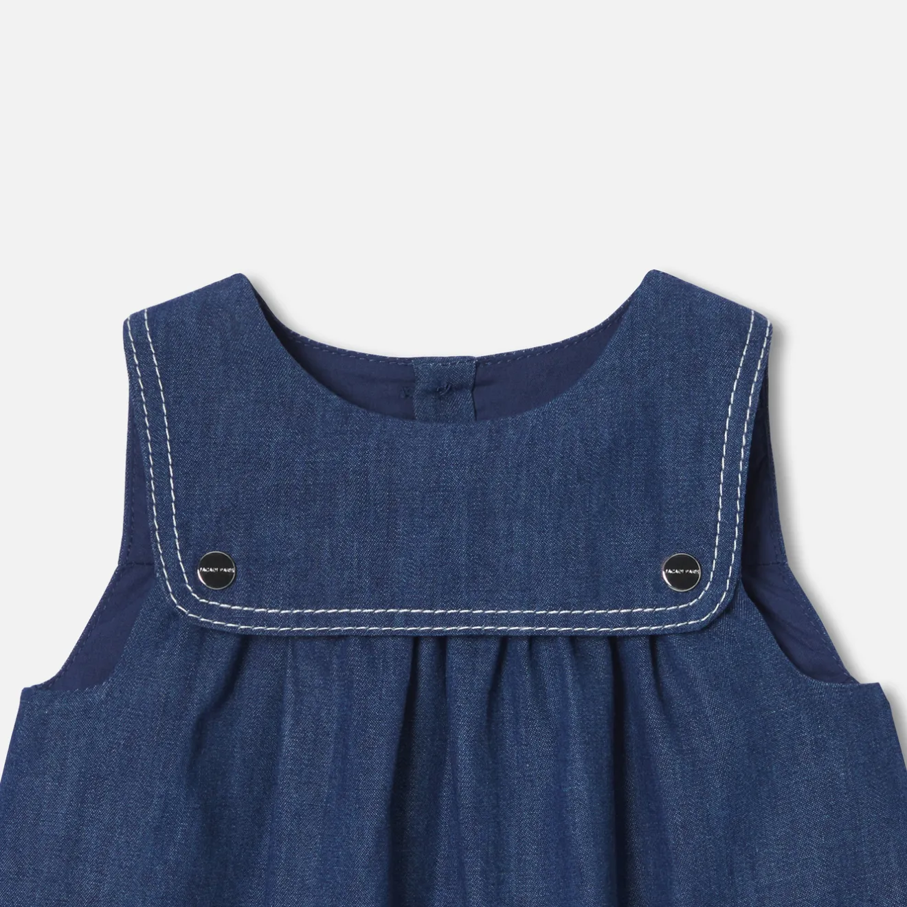 Jacadi Dresses|Baby girl pinafore dress in lightweight denim Dark Denim