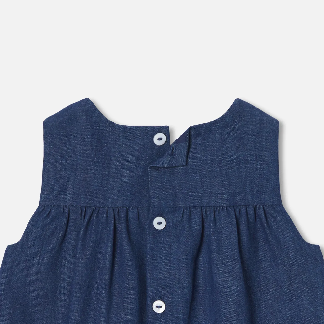 Jacadi Dresses|Baby girl pinafore dress in lightweight denim Dark Denim