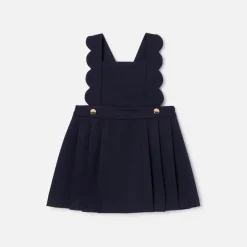 Jacadi Dresses|Baby girl pinafore dress in milano Jacadi Navy