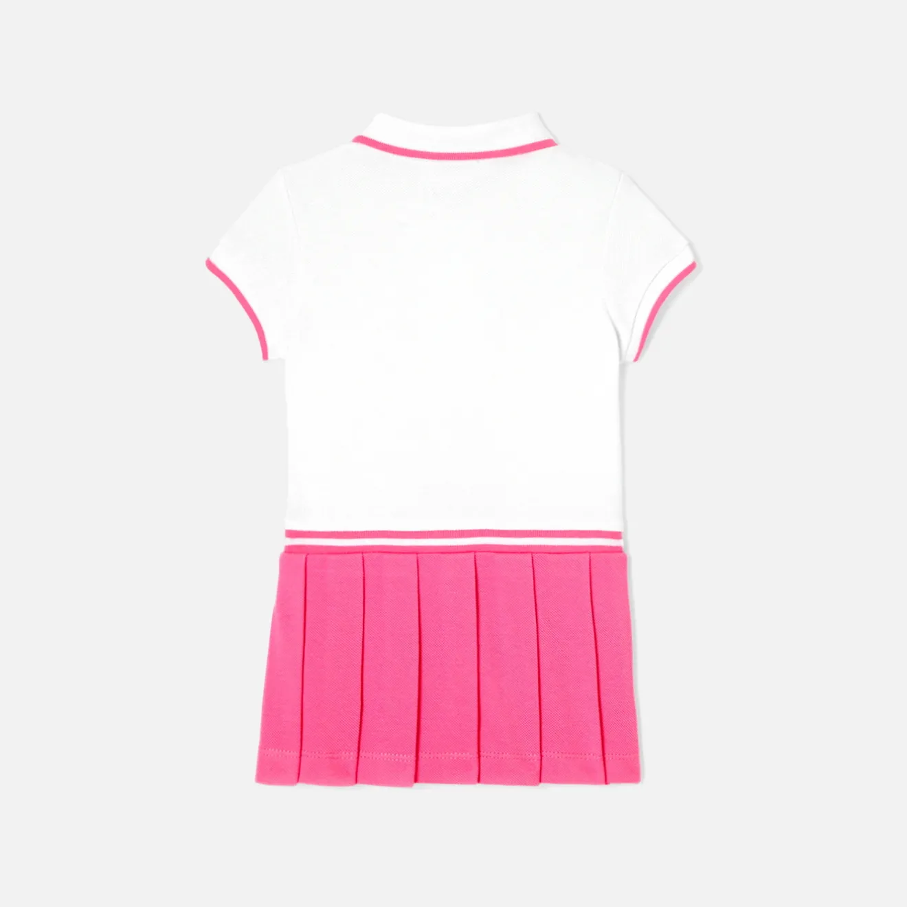 Jacadi Dresses|Baby girl polo dress White/Pink