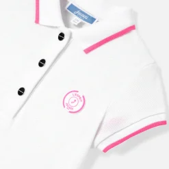 Jacadi Dresses|Baby girl polo dress White/Pink