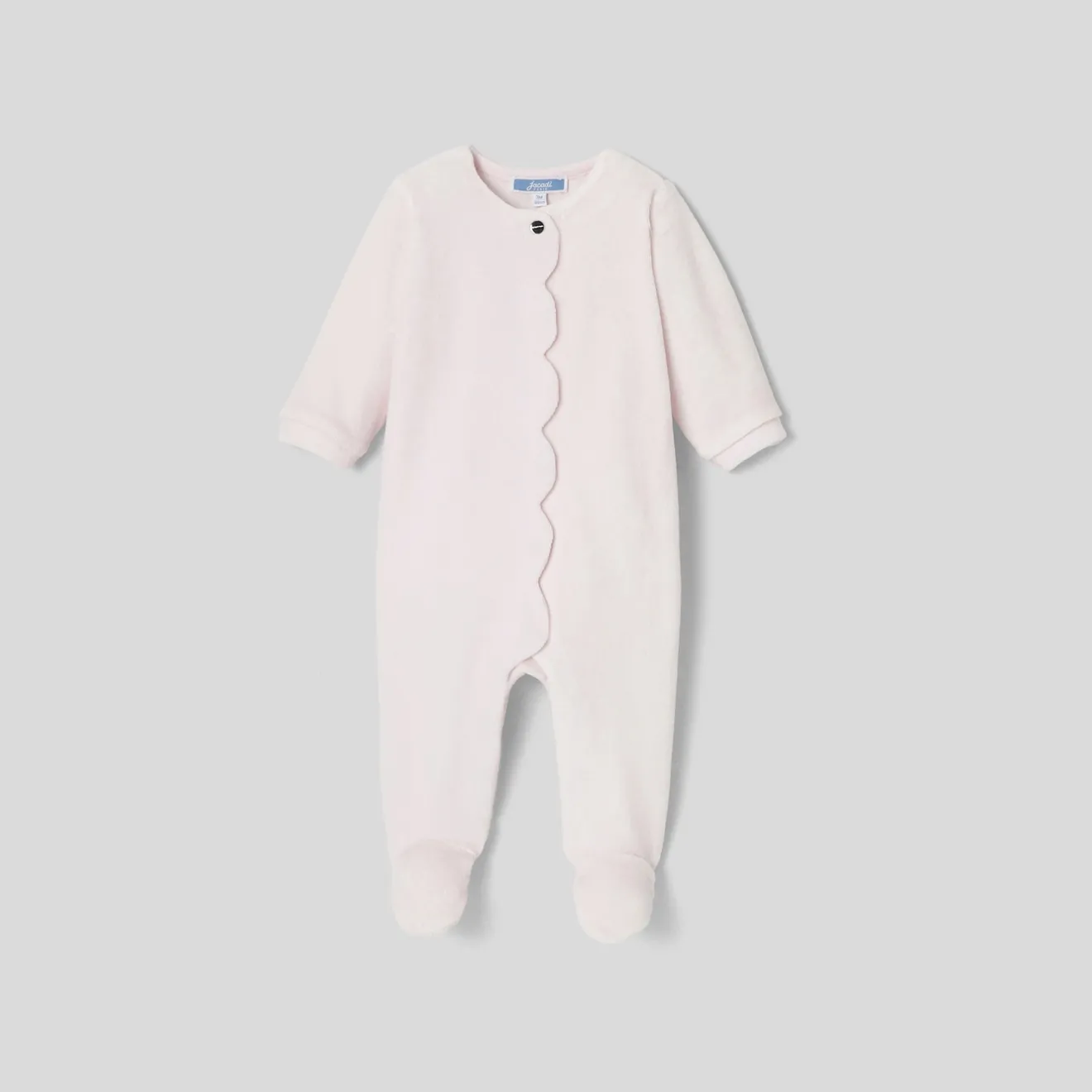 Jacadi Pajamas|Baby girl pyjamas in velvet bouclette Jacadi pale Pink