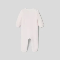 Jacadi Pajamas|Baby girl pyjamas in velvet bouclette Jacadi pale Pink