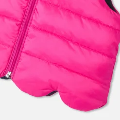 Jacadi Coats And Outerwear|Toddler Coats & Puffer Jackets|Baby girl reversible sleeveless padded jacket Pink/Multicolour