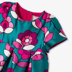 Jacadi Dresses|Baby girl satin dress Blue/Multicolour