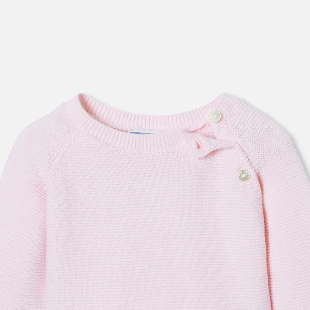 Jacadi Bloomers, Overalls And Sets|Baby girl set in garter stitch Jacadi pale Pink