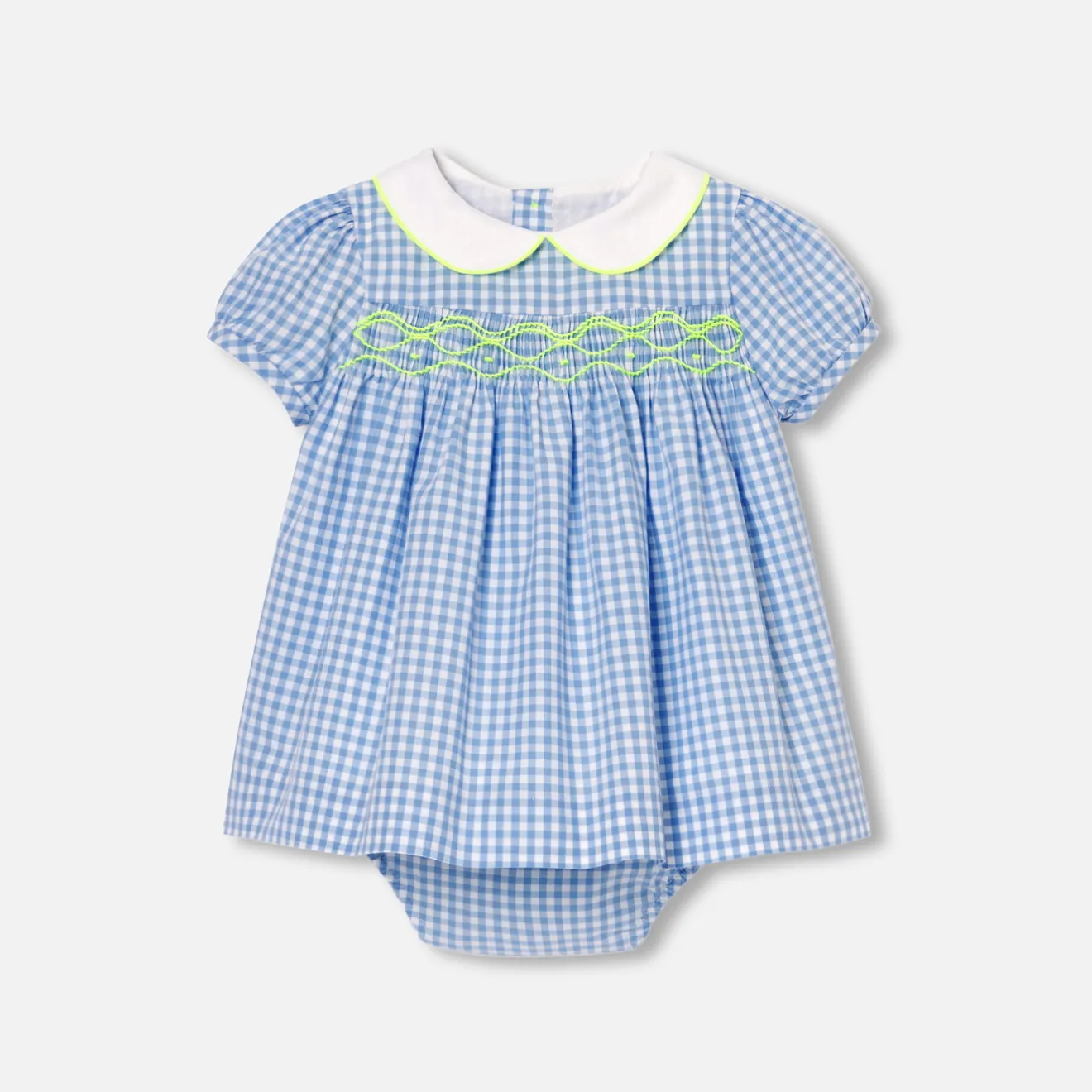 Jacadi Dresses|Baby girl short-sleeved dress Blue/White