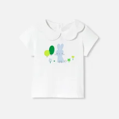 Jacadi Polos And T-Shirts|Baby girl short-sleeved T-shirt Jacadi White