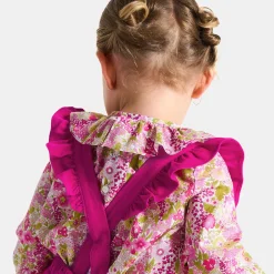Jacadi Pants And Shorts|Baby girl shorts with straps Raspberry