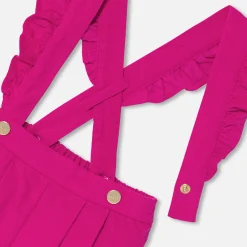 Jacadi Pants And Shorts|Baby girl shorts with straps Raspberry